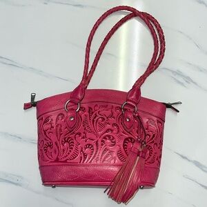 Patricia Nash Pink Genuine Leather Handbag